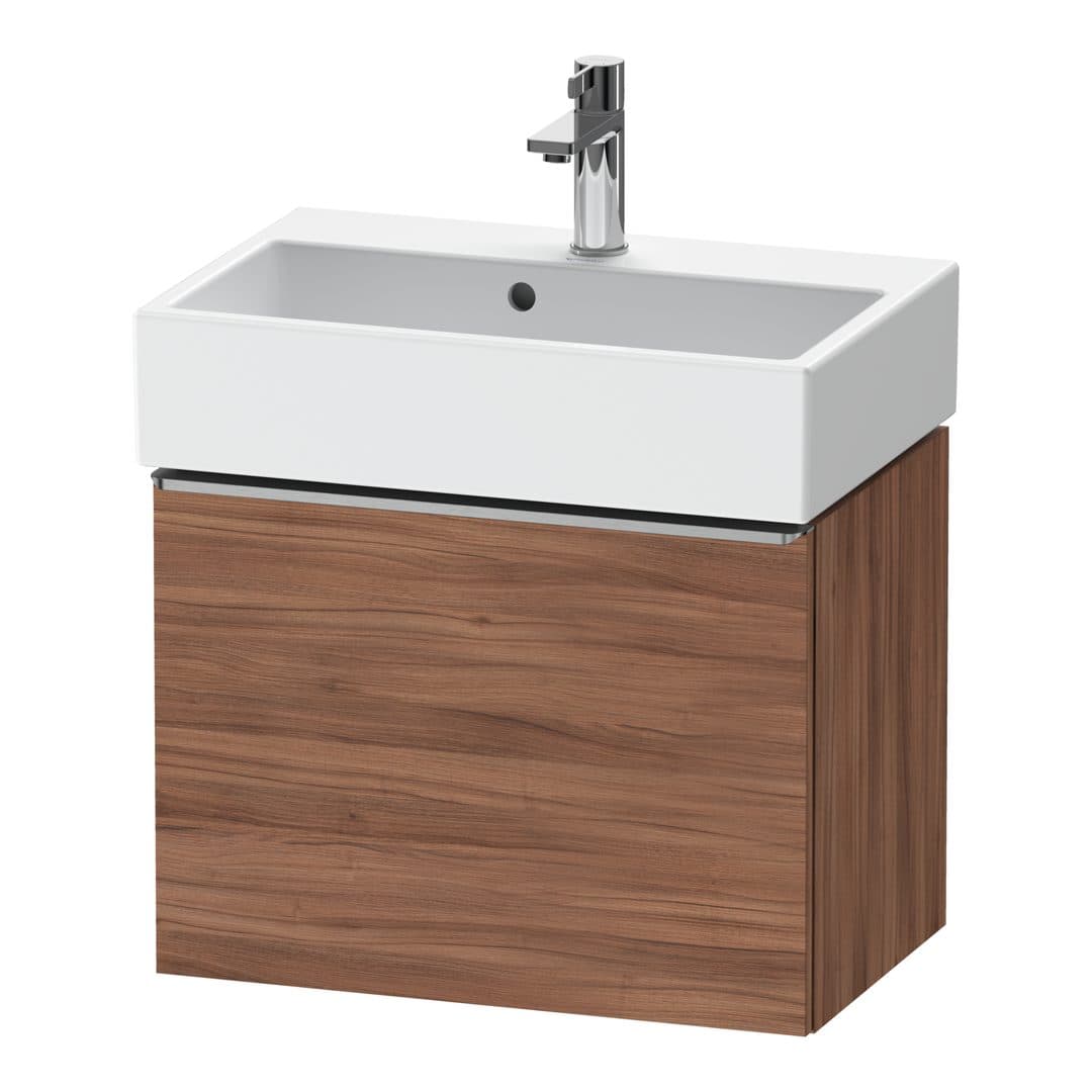 Duravit D-Neo – Έπιπλο Νιπτήρα – 584 mm, 1 συρτάρι, νιπτήρας κέντρο, Compact, Stainless steel Brushed – Walnut Matt, Decor (DE4229070790000)