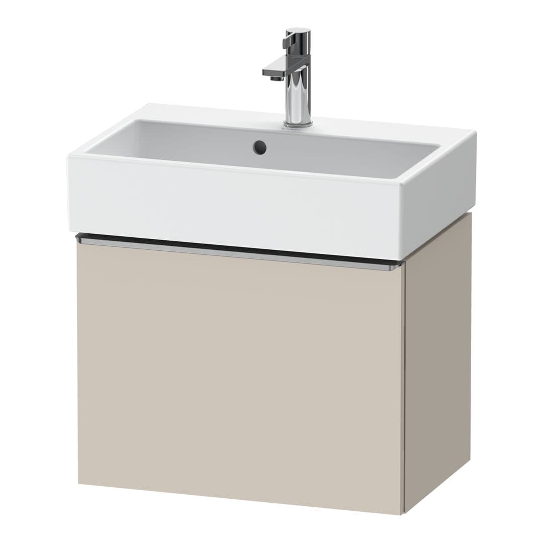 Duravit D-Neo – Έπιπλο Νιπτήρα – 584 mm, 1 συρτάρι, νιπτήρας κέντρο, Compact, Stainless steel Brushed – Taupe Matt, Decor (DE4229070910000)
