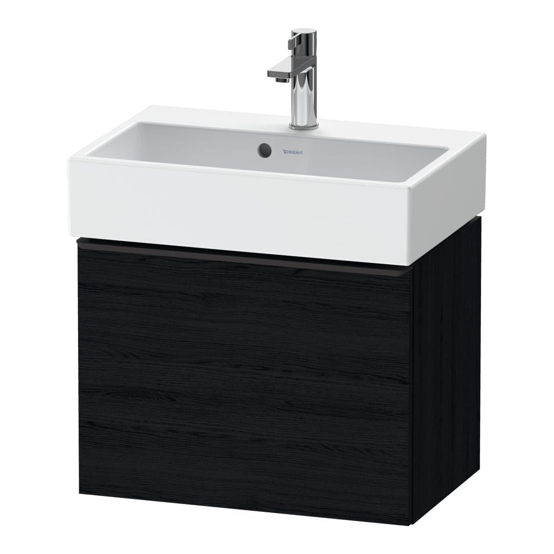 Duravit D-Neo – Έπιπλο Νιπτήρα – 584 mm, 1 συρτάρι, νιπτήρας κέντρο, Compact, Diamond black Matt – Black oak Matt, Decor (DE42290BD160000)