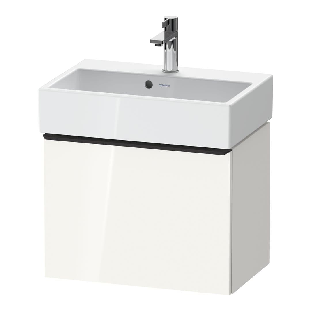Duravit D-Neo – Έπιπλο Νιπτήρα – 584 mm, 1 συρτάρι, νιπτήρας κέντρο, Compact, Diamond black Matt – White High Gloss, Decor (DE42290BD220000)