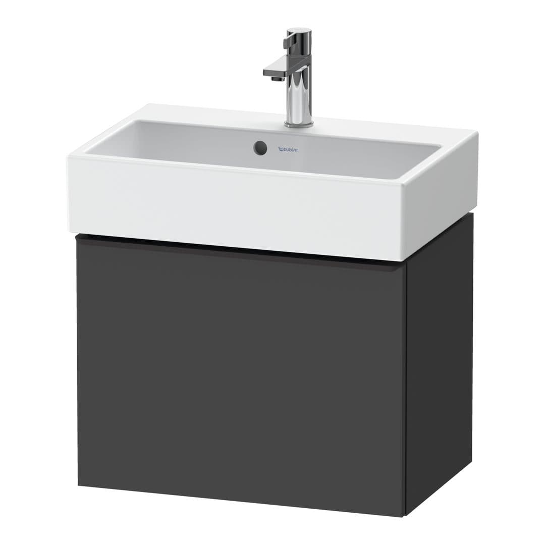 Duravit D-Neo – Έπιπλο Νιπτήρα – 584 mm, 1 συρτάρι, νιπτήρας κέντρο, Compact, Diamond black Matt – Graphite Matt, Decor (DE42290BD490000)