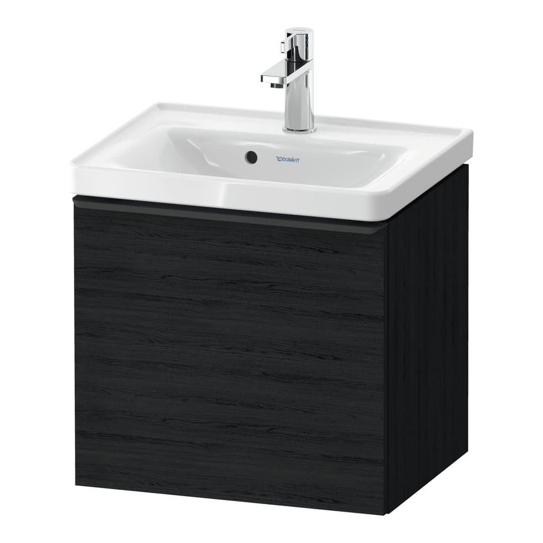 Duravit D-Neo – Έπιπλο Νιπτήρα – 484 mm, 1 συρτάρι, νιπτήρας κέντρο, 484 x 372 x 440 mm, Diamond black Matt – Black oak Matt, Decor (DE42480BD160000)