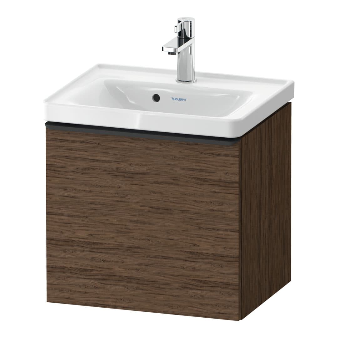 Duravit D-Neo – Έπιπλο Νιπτήρα – 484 mm, 1 συρτάρι, νιπτήρας κέντρο, 484 x 372 x 440 mm, Diamond black Matt – Walnut dark Matt, Decor (DE42480BD210000)