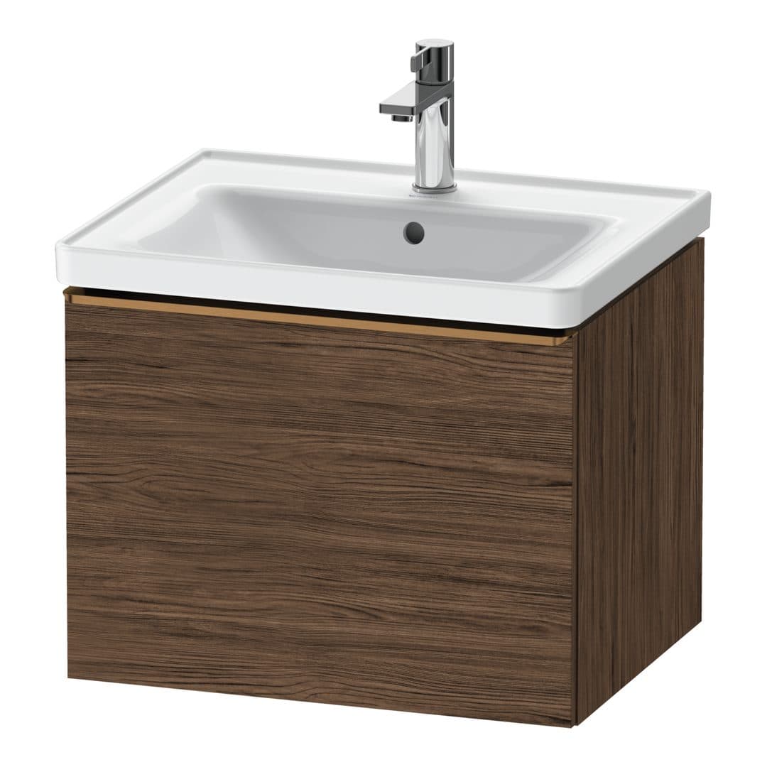 Duravit D-Neo – Έπιπλο Νιπτήρα – 584 mm, 1 συρτάρι, νιπτήρας κέντρο, 584 x 452 x 440 mm, Bronze Brushed – Walnut dark Matt, Decor (DE4249004210000)