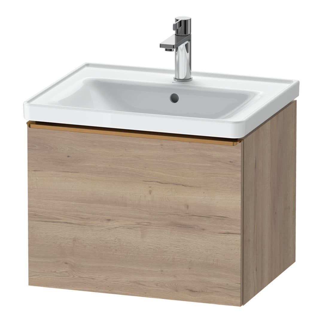 Duravit D-Neo – Έπιπλο Νιπτήρα – 584 mm, 1 συρτάρι, νιπτήρας κέντρο, 584 x 452 x 440 mm, Bronze Brushed – Marbled Oak Matt, Decor (DE4249004550000)