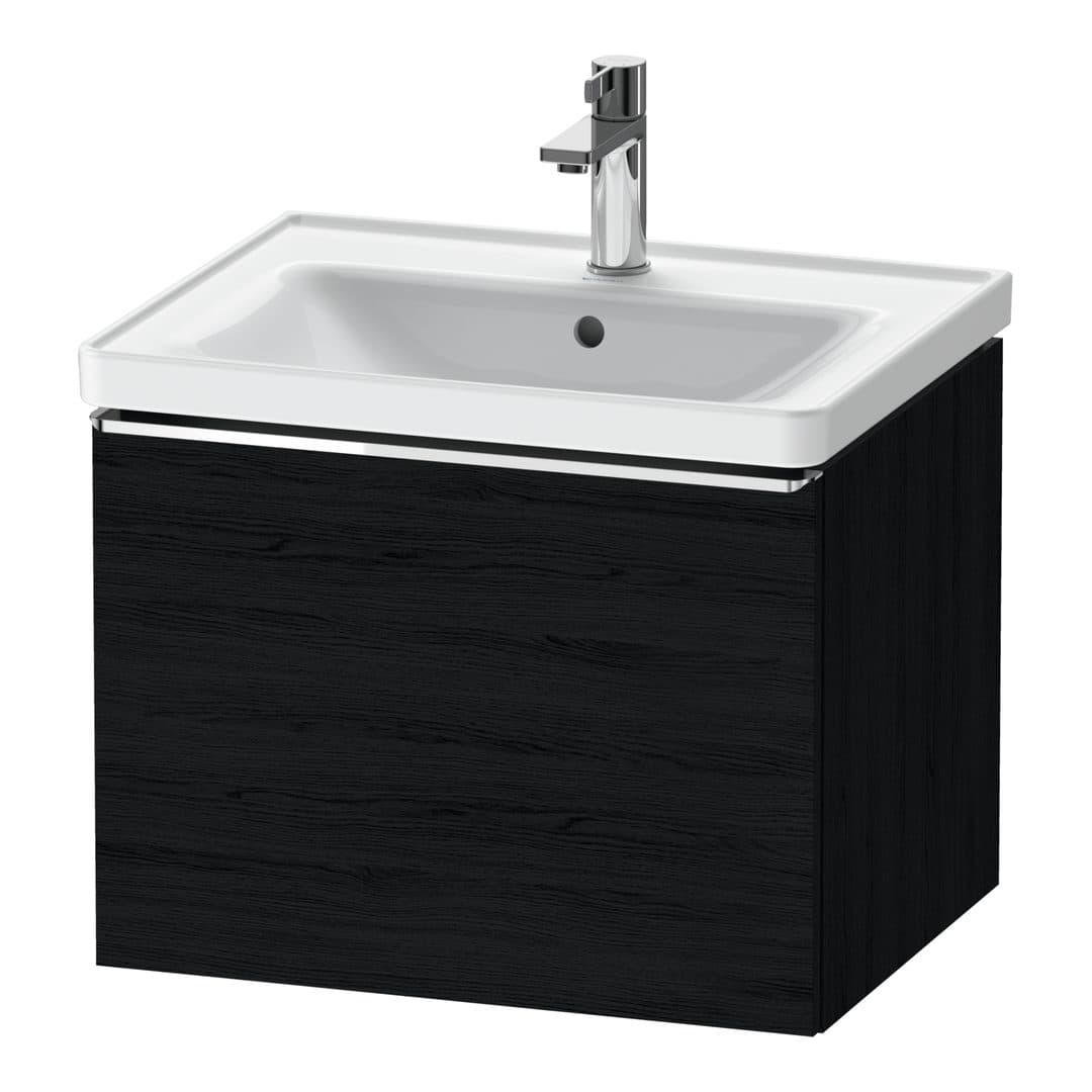 Duravit D-Neo – Έπιπλο Νιπτήρα – 584 mm, 1 συρτάρι, νιπτήρας κέντρο, 584 x 452 x 440 mm, Chrome High Gloss – Black oak Matt, Decor (DE4249010160000)