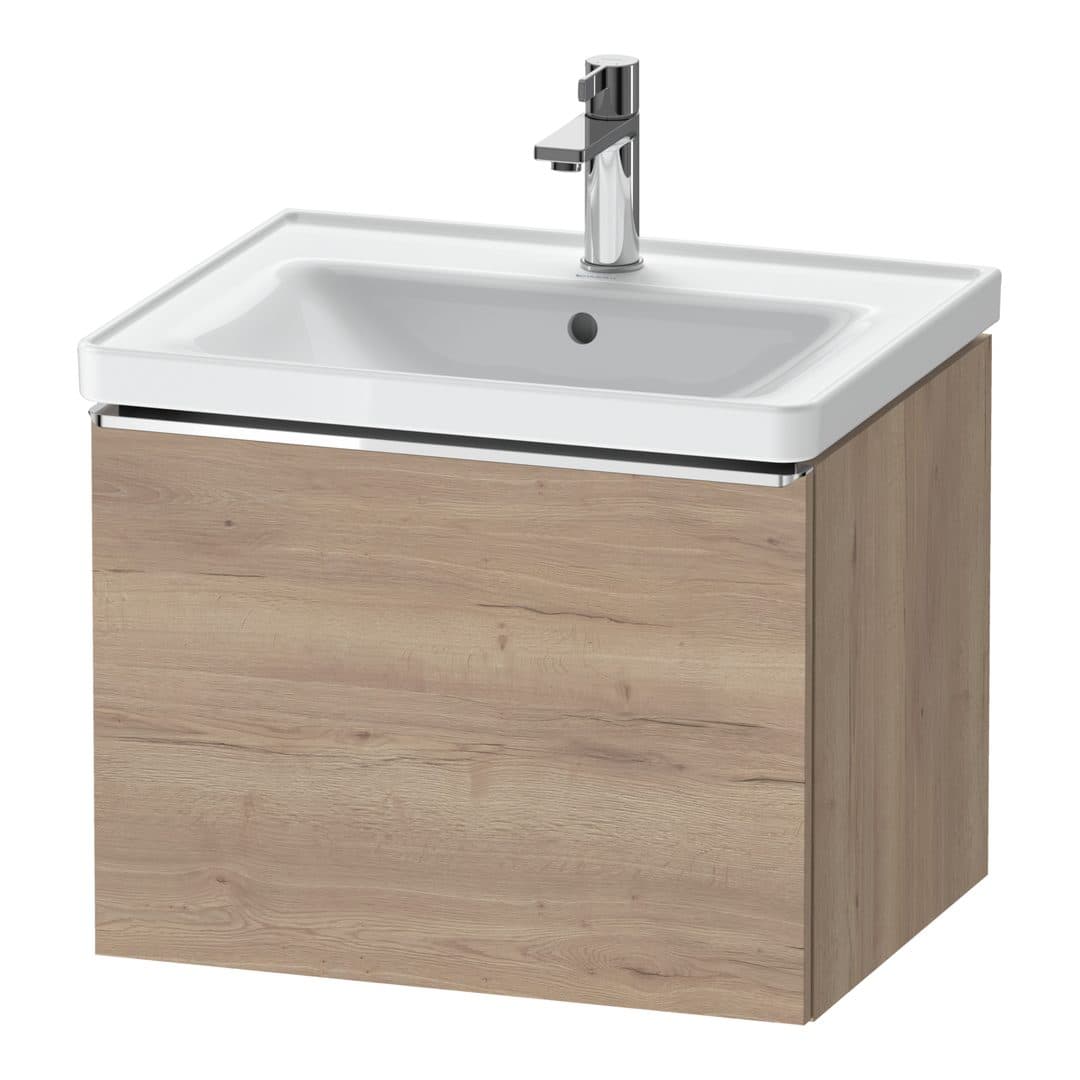 Duravit D-Neo – Έπιπλο Νιπτήρα – 584 mm, 1 συρτάρι, νιπτήρας κέντρο, 584 x 452 x 440 mm, Chrome High Gloss – Marbled Oak Matt, Decor (DE4249010550000)