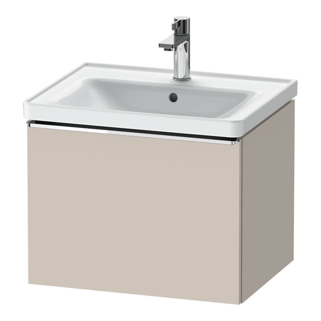 Duravit D-Neo – Έπιπλο Νιπτήρα – 584 mm, 1 συρτάρι, νιπτήρας κέντρο, 584 x 452 x 440 mm, Chrome High Gloss – Taupe Matt, Decor (DE4249010910000)