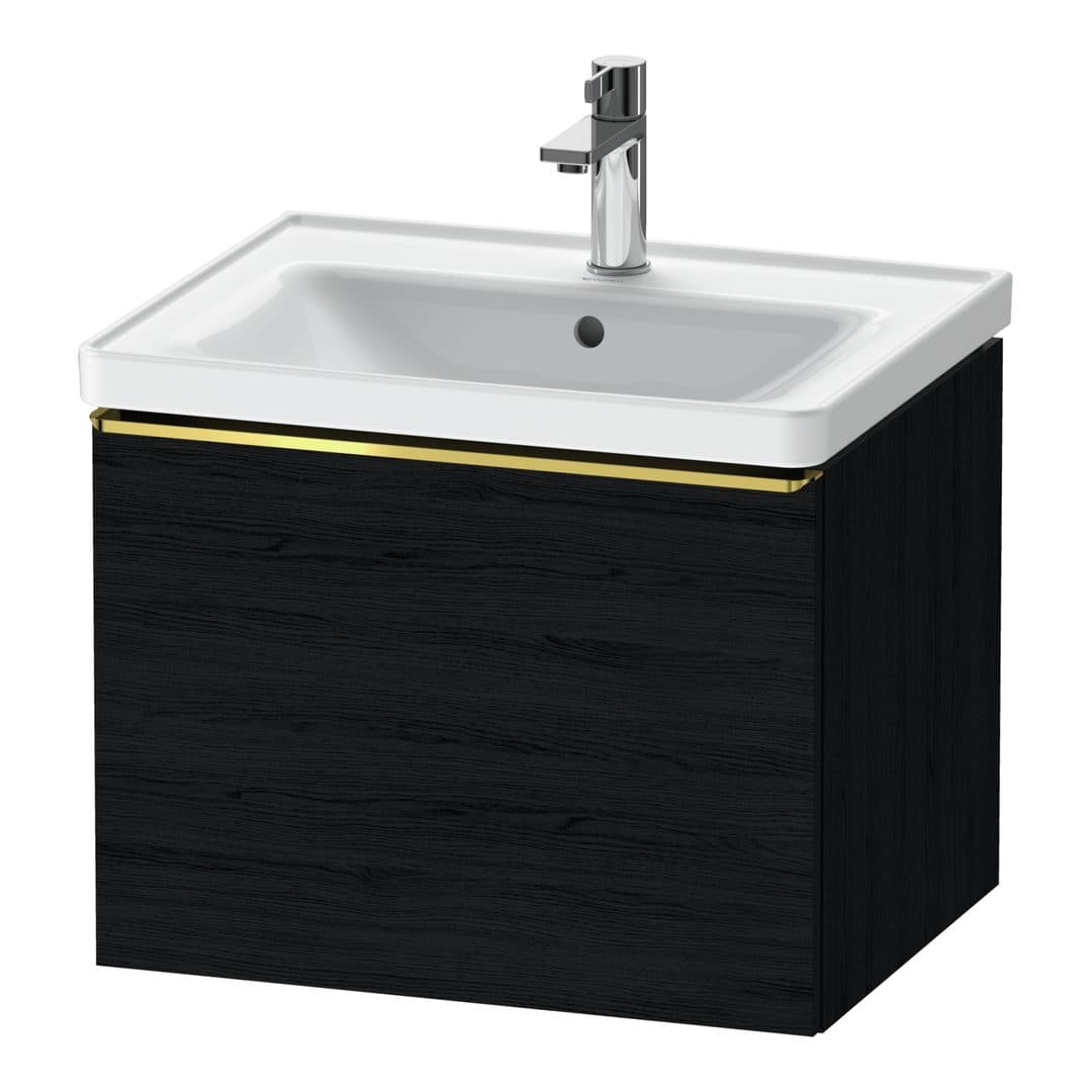 Duravit D-Neo – Έπιπλο Νιπτήρα – 584 mm, 1 συρτάρι, νιπτήρας κέντρο, 584 x 452 x 440 mm, Gold Polished – Black oak Matt, Decor (DE4249034160000)