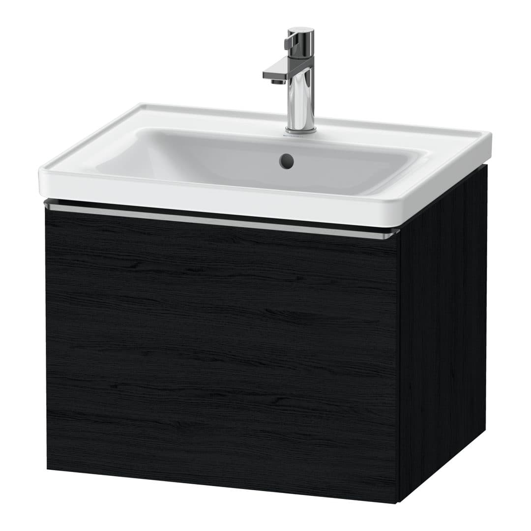 Duravit D-Neo – Έπιπλο Νιπτήρα – 584 mm, 1 συρτάρι, νιπτήρας κέντρο, 584 x 452 x 440 mm, Stainless steel Brushed – Black oak Matt, Decor (DE4249070160000)