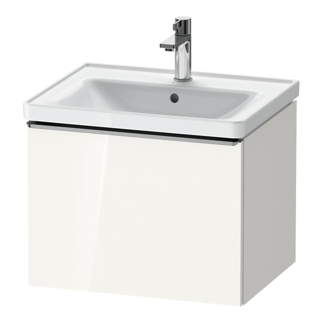 Duravit D-Neo – Έπιπλο Νιπτήρα – 584 mm, 1 συρτάρι, νιπτήρας κέντρο, 584 x 452 x 440 mm, Stainless steel Brushed – White High Gloss, Decor (DE4249070220000)