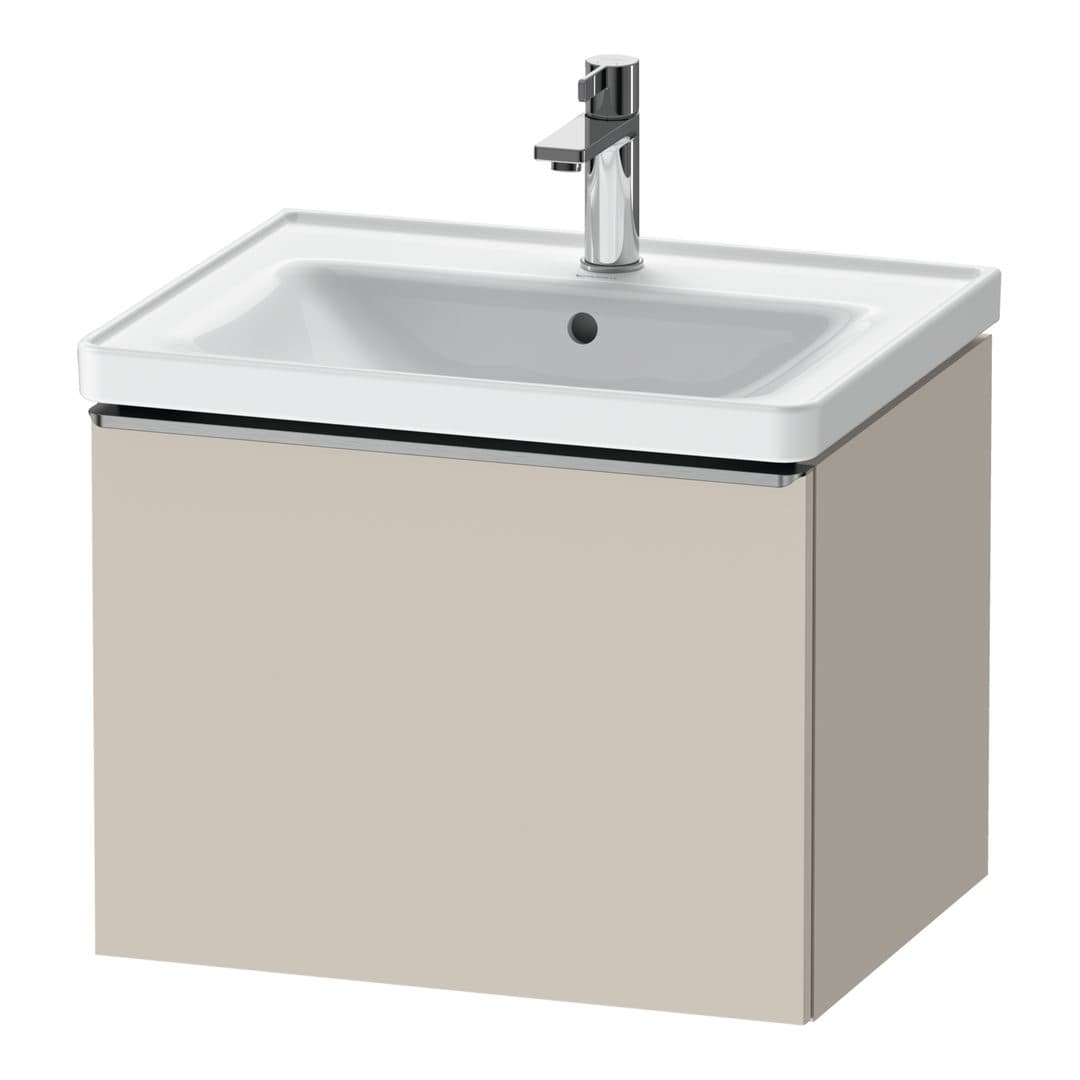 Duravit D-Neo – Έπιπλο Νιπτήρα – 584 mm, 1 συρτάρι, νιπτήρας κέντρο, 584 x 452 x 440 mm, Stainless steel Brushed – Taupe Matt, Decor (DE4249070910000)