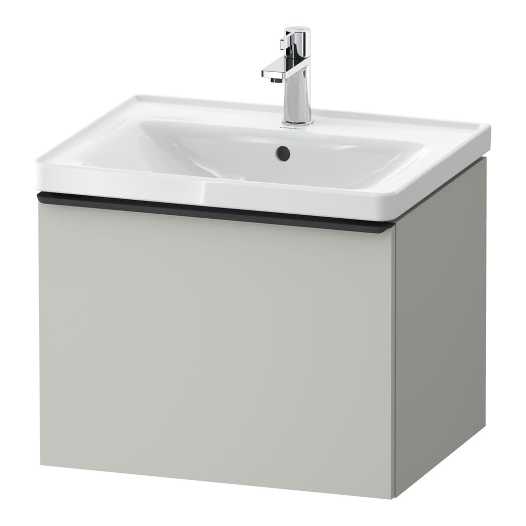 Duravit D-Neo – Έπιπλο Νιπτήρα – 584 mm, 1 συρτάρι, νιπτήρας κέντρο, 584 x 452 x 440 mm, Diamond black Matt – Concrete grey Matt, Decor (DE42490BD070000)