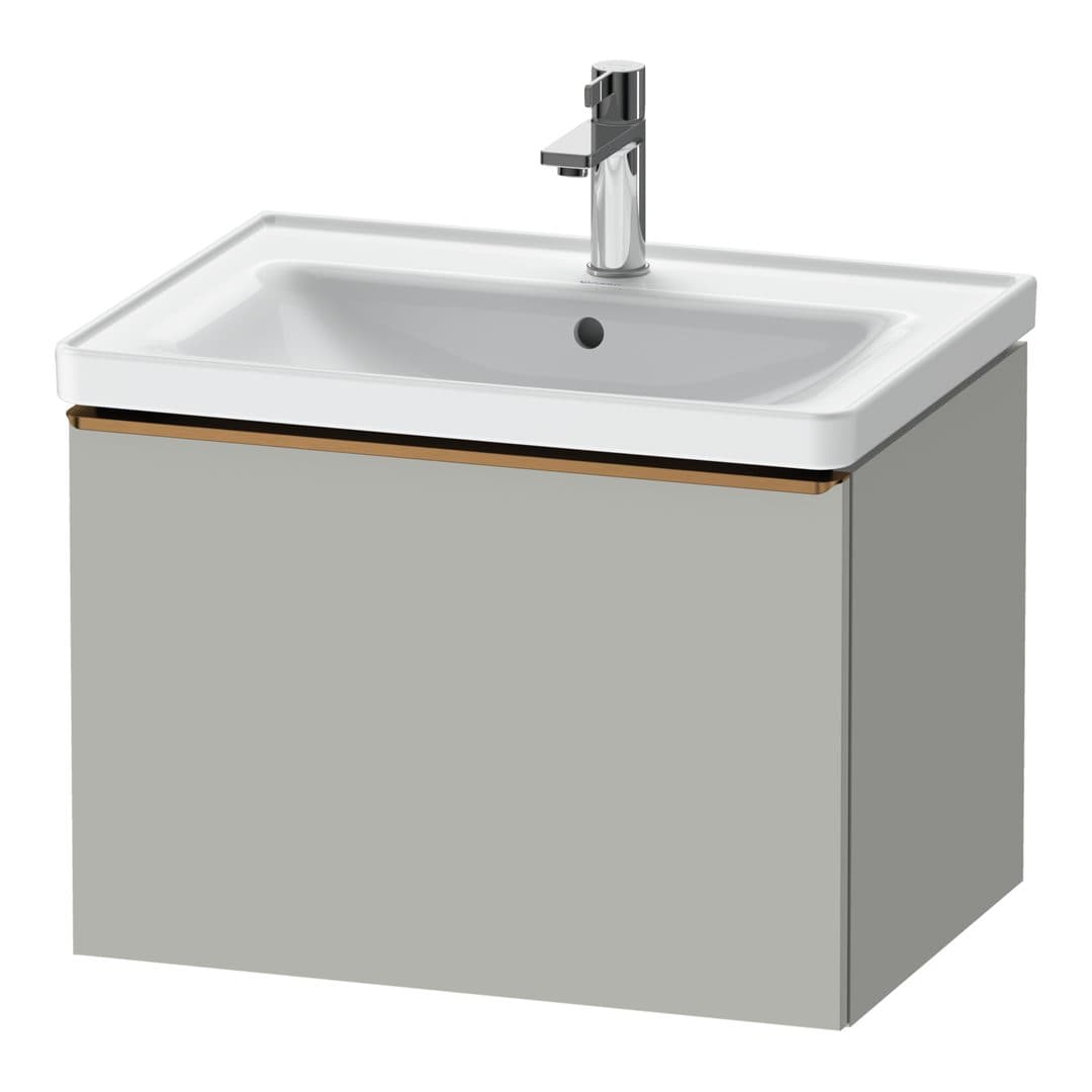 Duravit D-Neo – Έπιπλο Νιπτήρα – 634 mm, 1 συρτάρι, νιπτήρας κέντρο, Bronze Brushed – Concrete grey Matt, Decor (DE4254004070000)