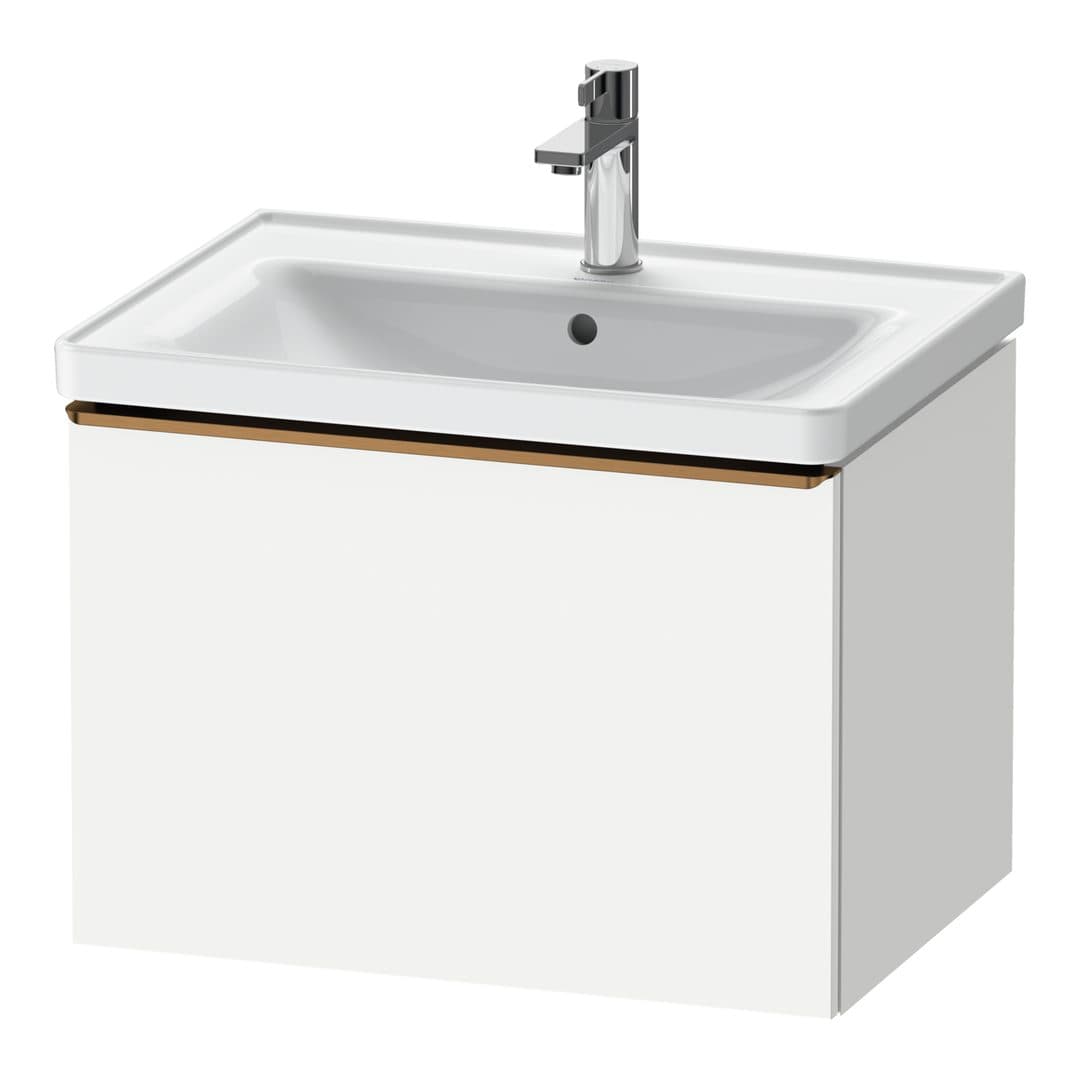 Duravit D-Neo – Έπιπλο Νιπτήρα – 634 mm, 1 συρτάρι, νιπτήρας κέντρο, Bronze Brushed – White Matt, Decor (DE4254004180000)