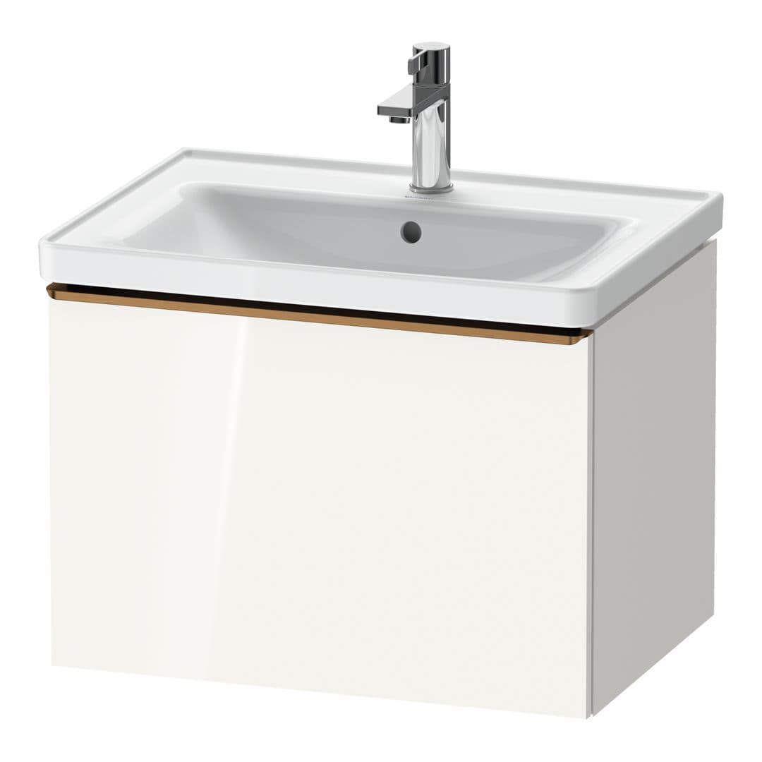 Duravit D-Neo – Έπιπλο Νιπτήρα – 634 mm, 1 συρτάρι, νιπτήρας κέντρο, Bronze Brushed – White High Gloss, Decor (DE4254004220000)