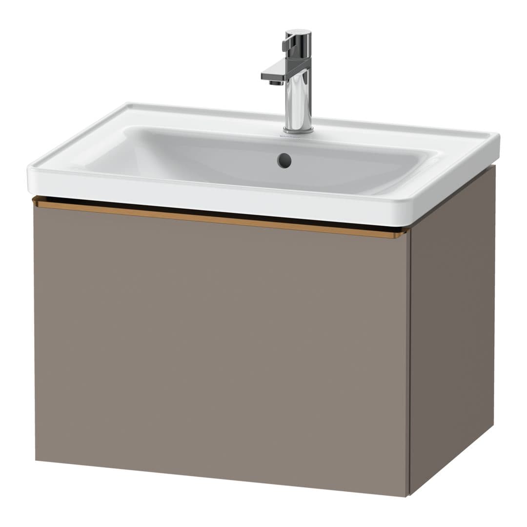 Duravit D-Neo – Έπιπλο Νιπτήρα – 634 mm, 1 συρτάρι, νιπτήρας κέντρο, Bronze Brushed – Basalte Matt, Decor (DE4254004430000)