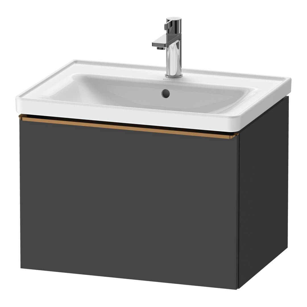 Duravit D-Neo – Έπιπλο Νιπτήρα – 634 mm, 1 συρτάρι, νιπτήρας κέντρο, Bronze Brushed – Graphite Matt, Decor (DE4254004490000)