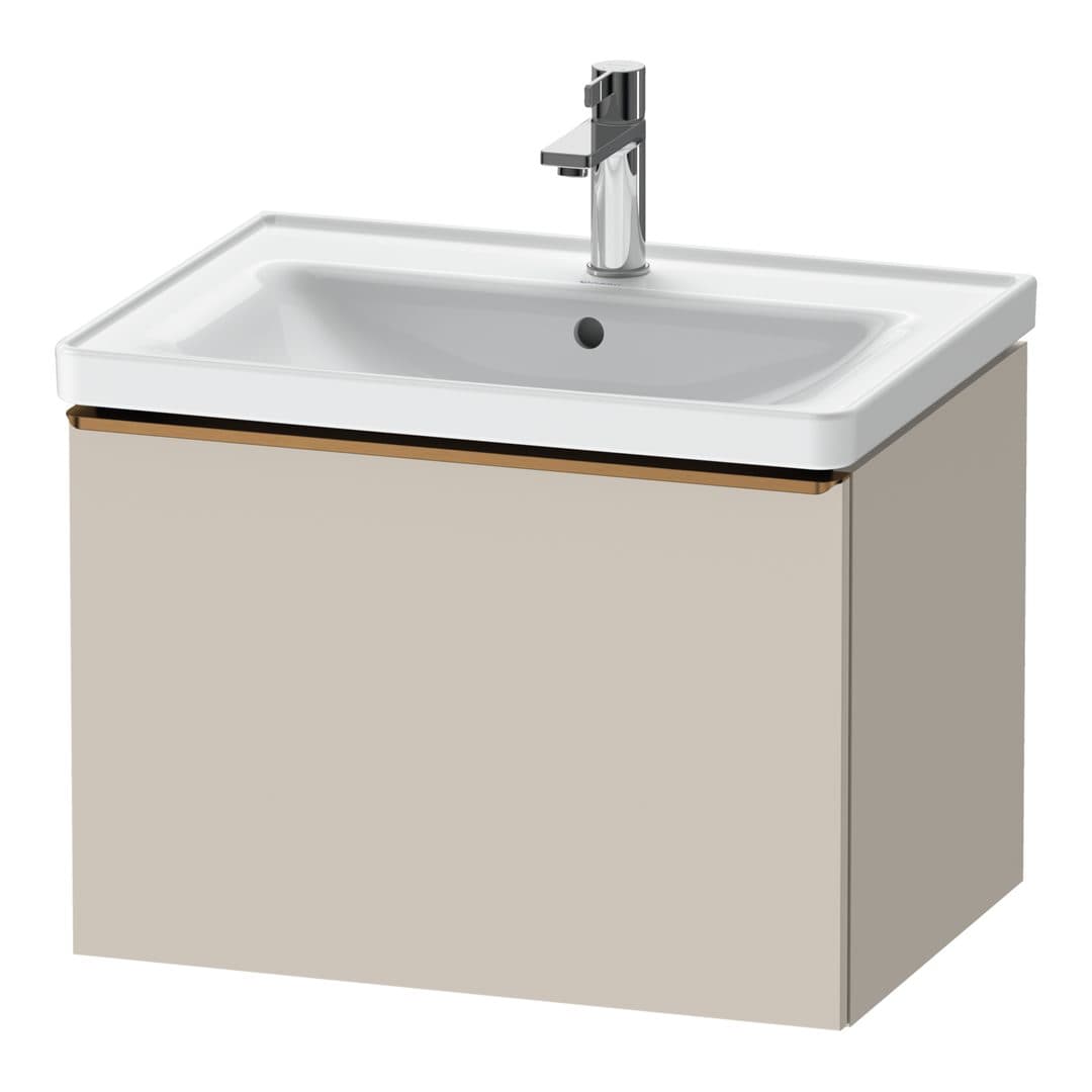 Duravit D-Neo – Έπιπλο Νιπτήρα – 634 mm, 1 συρτάρι, νιπτήρας κέντρο, Bronze Brushed – Taupe Matt, Decor (DE4254004910000)