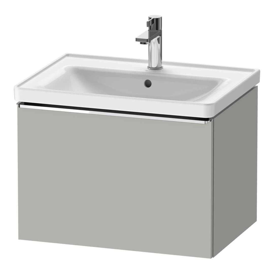 Duravit D-Neo – Έπιπλο Νιπτήρα – 634 mm, 1 συρτάρι, νιπτήρας κέντρο, Chrome High Gloss – Concrete grey Matt, Decor (DE4254010070000)