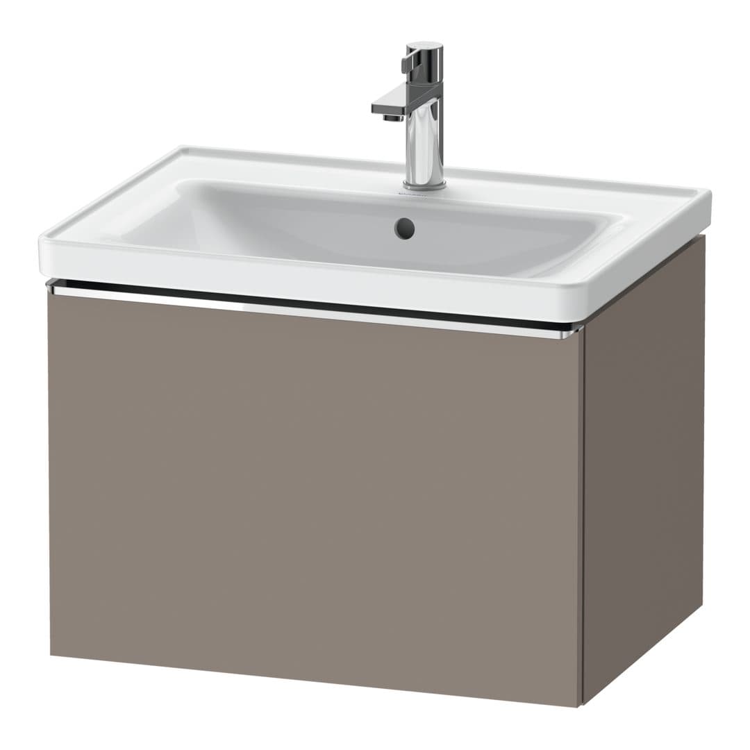 Duravit D-Neo – Έπιπλο Νιπτήρα – 634 mm, 1 συρτάρι, νιπτήρας κέντρο, Chrome High Gloss – Basalte Matt, Decor (DE4254010430000)