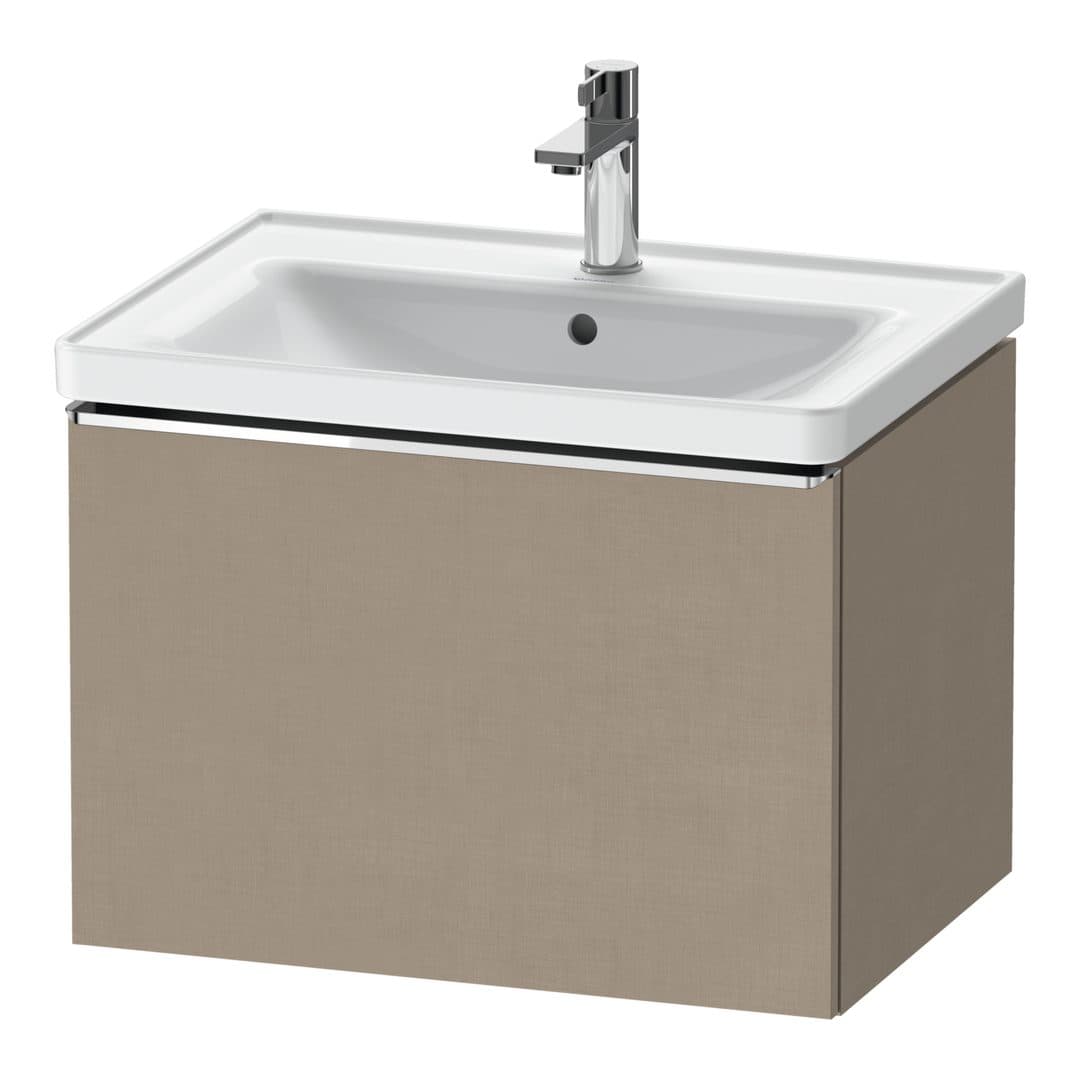 Duravit D-Neo – Έπιπλο Νιπτήρα – 634 mm, 1 συρτάρι, νιπτήρας κέντρο, Chrome High Gloss – Linen Matt, Decor (DE4254010750000)