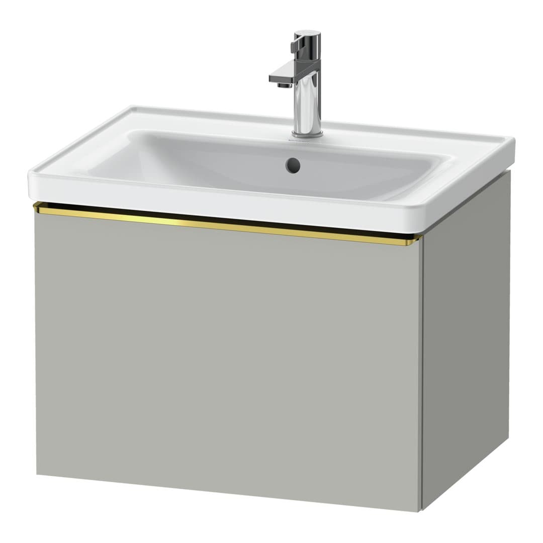 Duravit D-Neo – Έπιπλο Νιπτήρα – 634 mm, 1 συρτάρι, νιπτήρας κέντρο, Gold Polished – Concrete grey Matt, Decor (DE4254034070000)