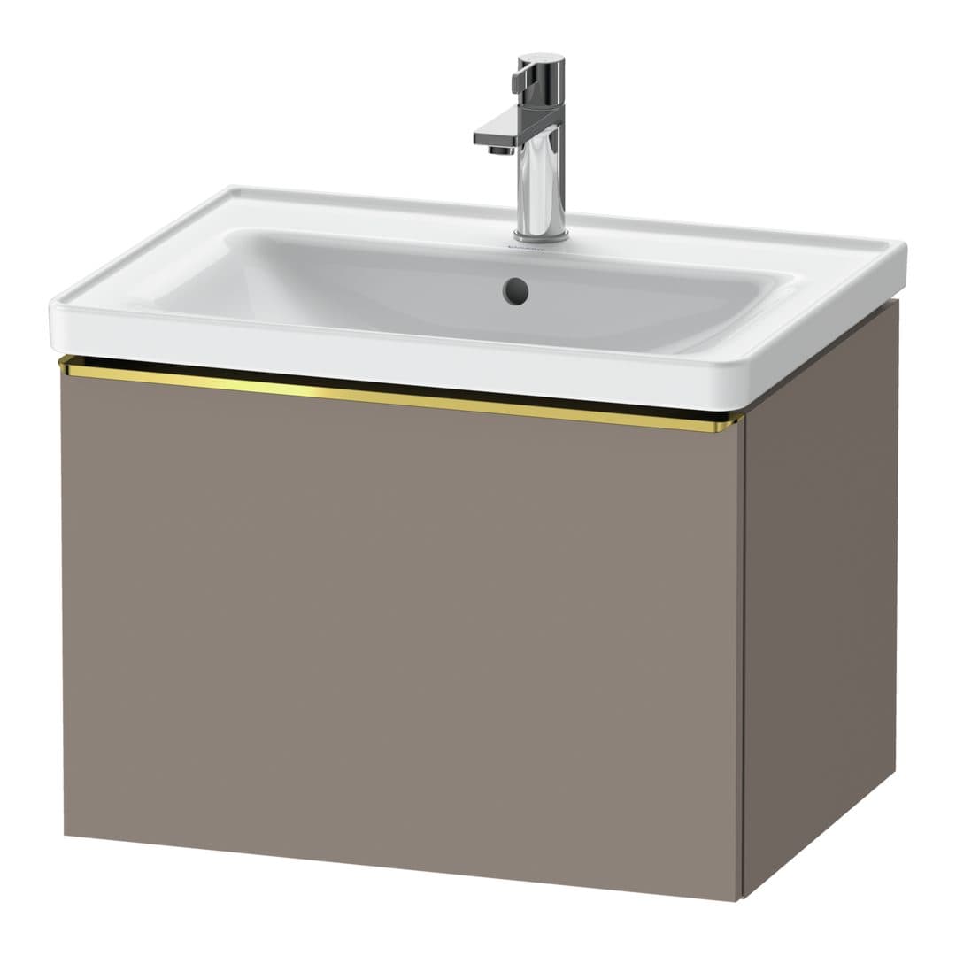 Duravit D-Neo – Έπιπλο Νιπτήρα – 634 mm, 1 συρτάρι, νιπτήρας κέντρο, Gold Polished – Basalte Matt, Decor (DE4254034430000)