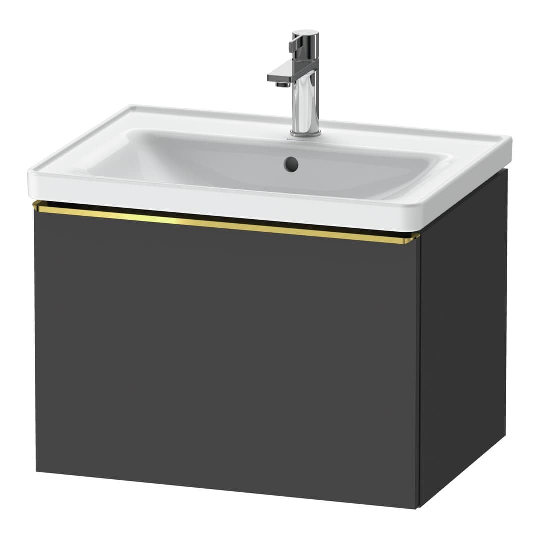 Duravit D-Neo – Έπιπλο Νιπτήρα – 634 mm, 1 συρτάρι, νιπτήρας κέντρο, Gold Polished – Graphite Matt, Decor (DE4254034490000)