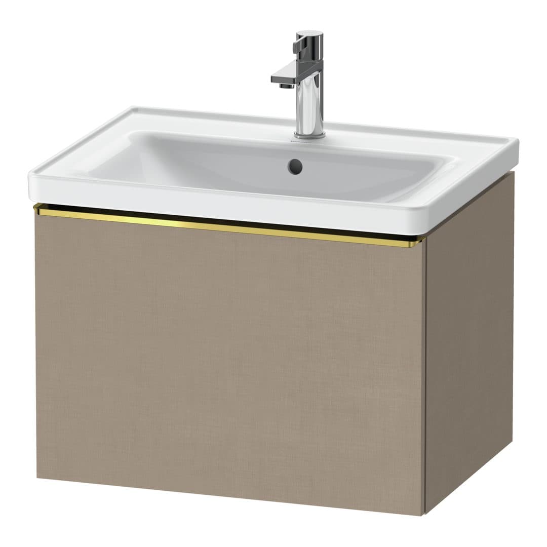 Duravit D-Neo – Έπιπλο Νιπτήρα – 634 mm, 1 συρτάρι, νιπτήρας κέντρο, Gold Polished – Linen Matt, Decor (DE4254034750000)