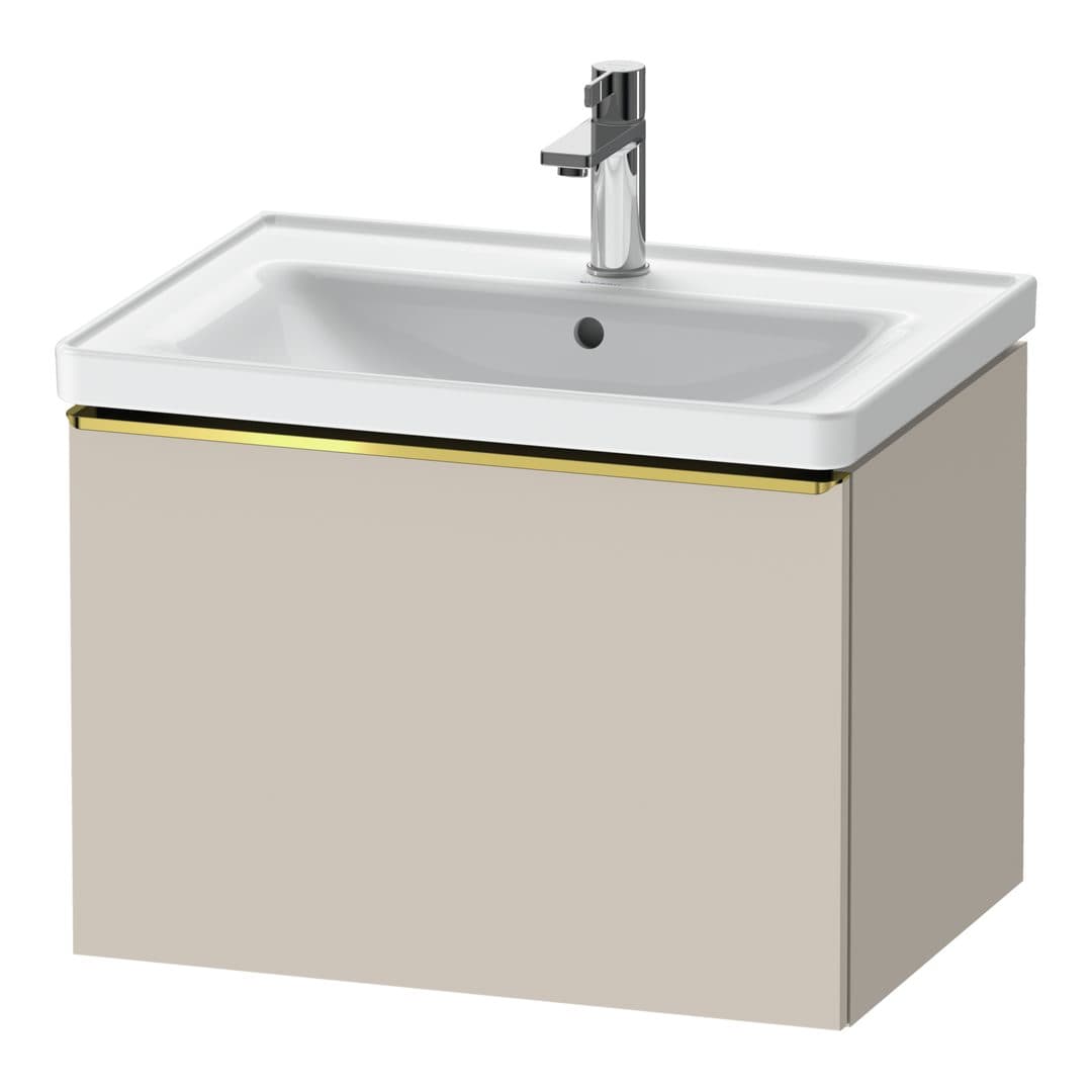 Duravit D-Neo – Έπιπλο Νιπτήρα – 634 mm, 1 συρτάρι, νιπτήρας κέντρο, Gold Polished – Taupe Matt, Decor (DE4254034910000)