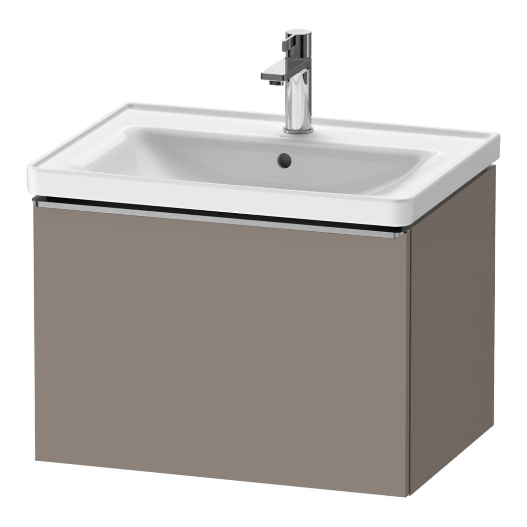 Duravit D-Neo – Έπιπλο Νιπτήρα – 634 mm, 1 συρτάρι, νιπτήρας κέντρο, Stainless steel Brushed – Basalte Matt, Decor (DE4254070430000)