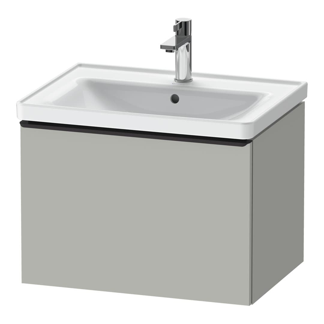 Duravit D-Neo – Έπιπλο Νιπτήρα – 634 mm, 1 συρτάρι, νιπτήρας κέντρο, Diamond black Matt – Concrete grey Matt, Decor (DE42540BD070000)
