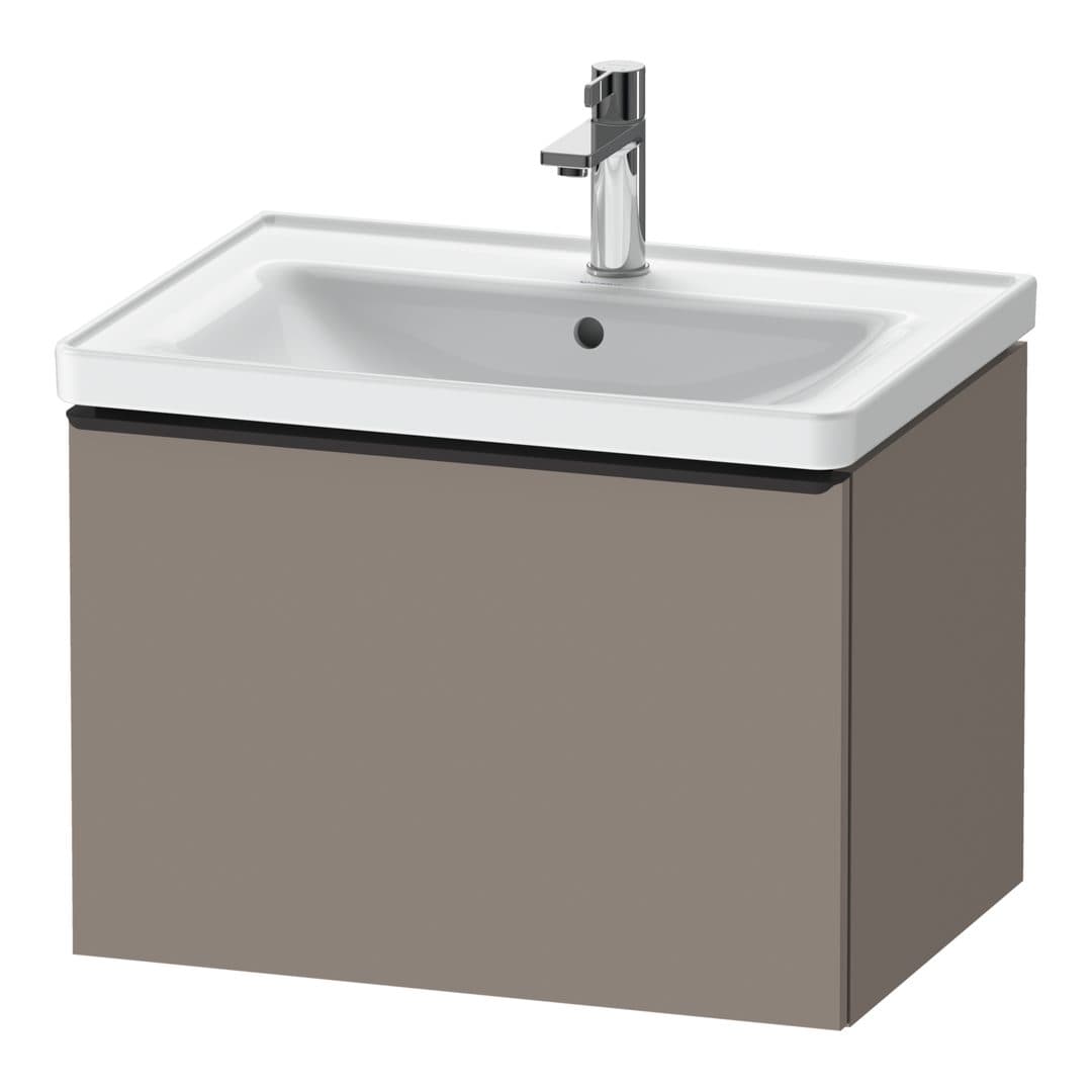 Duravit D-Neo – Έπιπλο Νιπτήρα – 634 mm, 1 συρτάρι, νιπτήρας κέντρο, Diamond black Matt – Basalte Matt, Decor (DE42540BD430000)