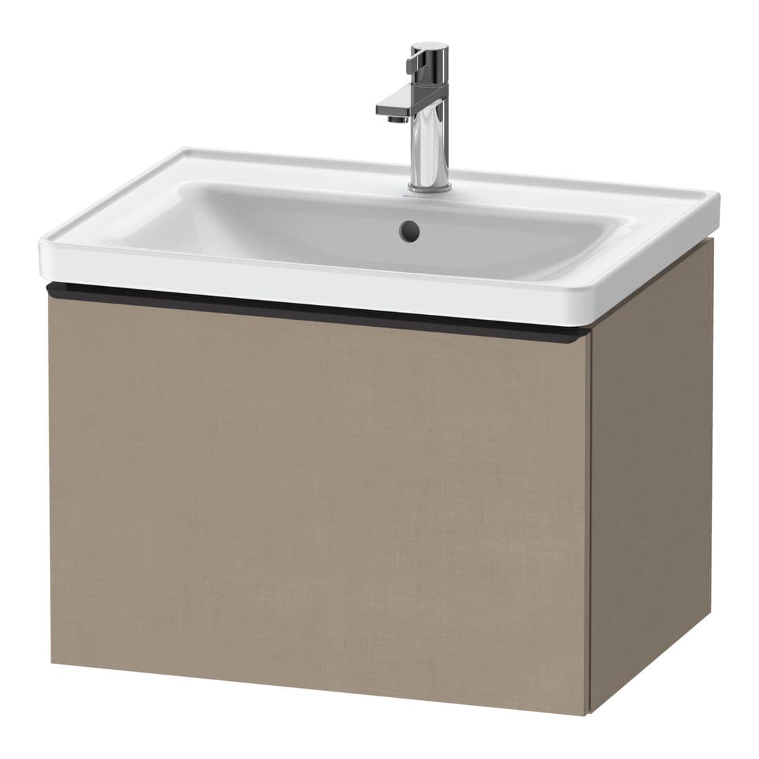 Duravit D-Neo – Έπιπλο Νιπτήρα – 634 mm, 1 συρτάρι, νιπτήρας κέντρο, Diamond black Matt – Linen Matt, Decor (DE42540BD750000)