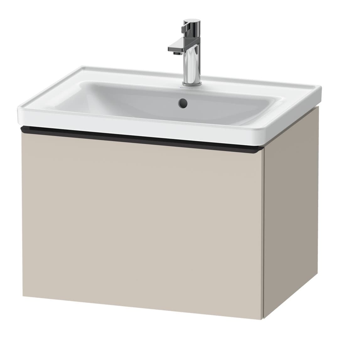 Duravit D-Neo – Έπιπλο Νιπτήρα – 634 mm, 1 συρτάρι, νιπτήρας κέντρο, Diamond black Matt – Taupe Matt, Decor (DE42540BD910000)