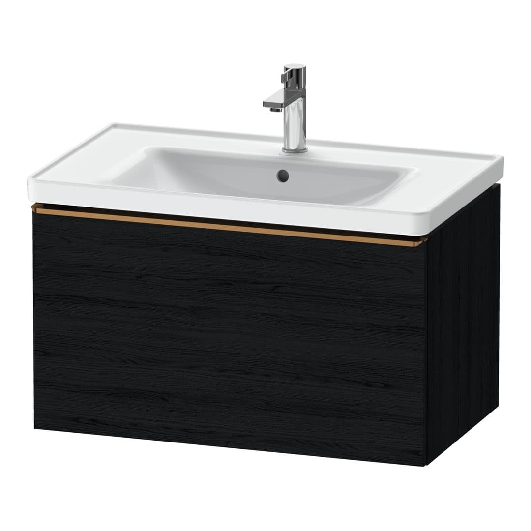 Duravit D-Neo – Έπιπλο Νιπτήρα – 784 mm, 1 συρτάρι, νιπτήρας κέντρο, 784 x 452 x 440 mm, Bronze Brushed – Black oak Matt, Decor (DE4255004160000)