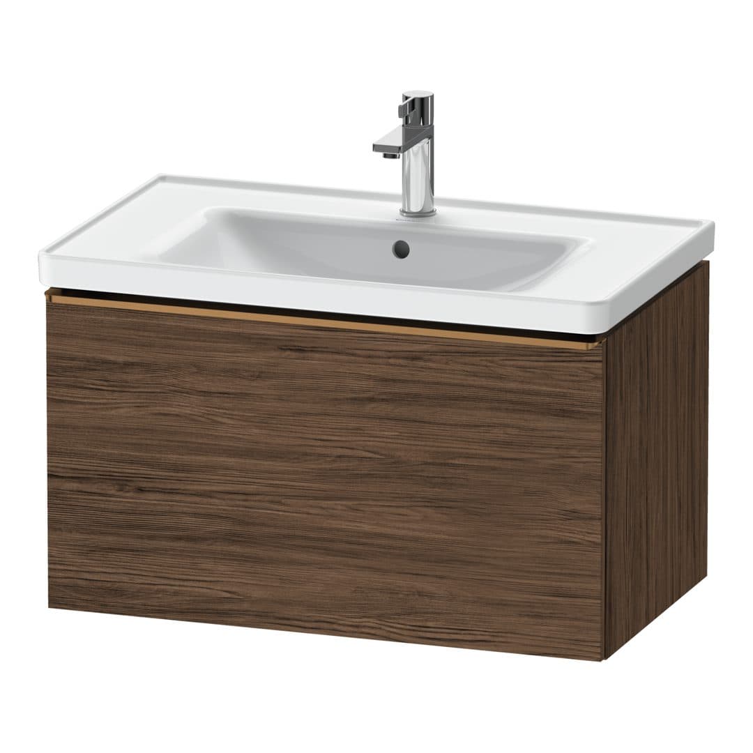 Duravit D-Neo – Έπιπλο Νιπτήρα – 784 mm, 1 συρτάρι, νιπτήρας κέντρο, 784 x 452 x 440 mm, Bronze Brushed – Walnut dark Matt, Decor (DE4255004210000)
