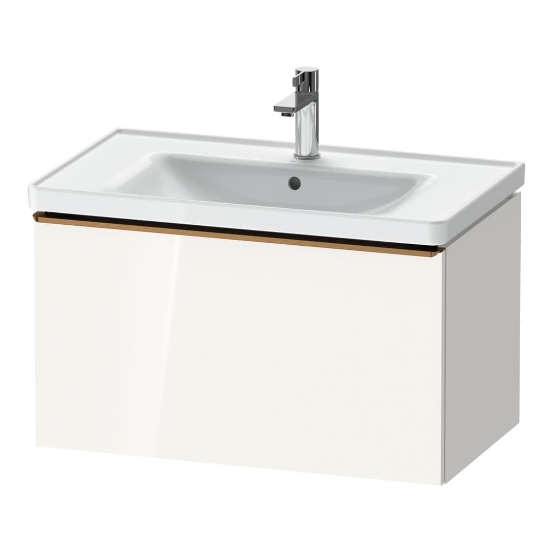 Duravit D-Neo – Έπιπλο Νιπτήρα – 784 mm, 1 συρτάρι, νιπτήρας κέντρο, 784 x 452 x 440 mm, Bronze Brushed – White High Gloss, Decor (DE4255004220000)