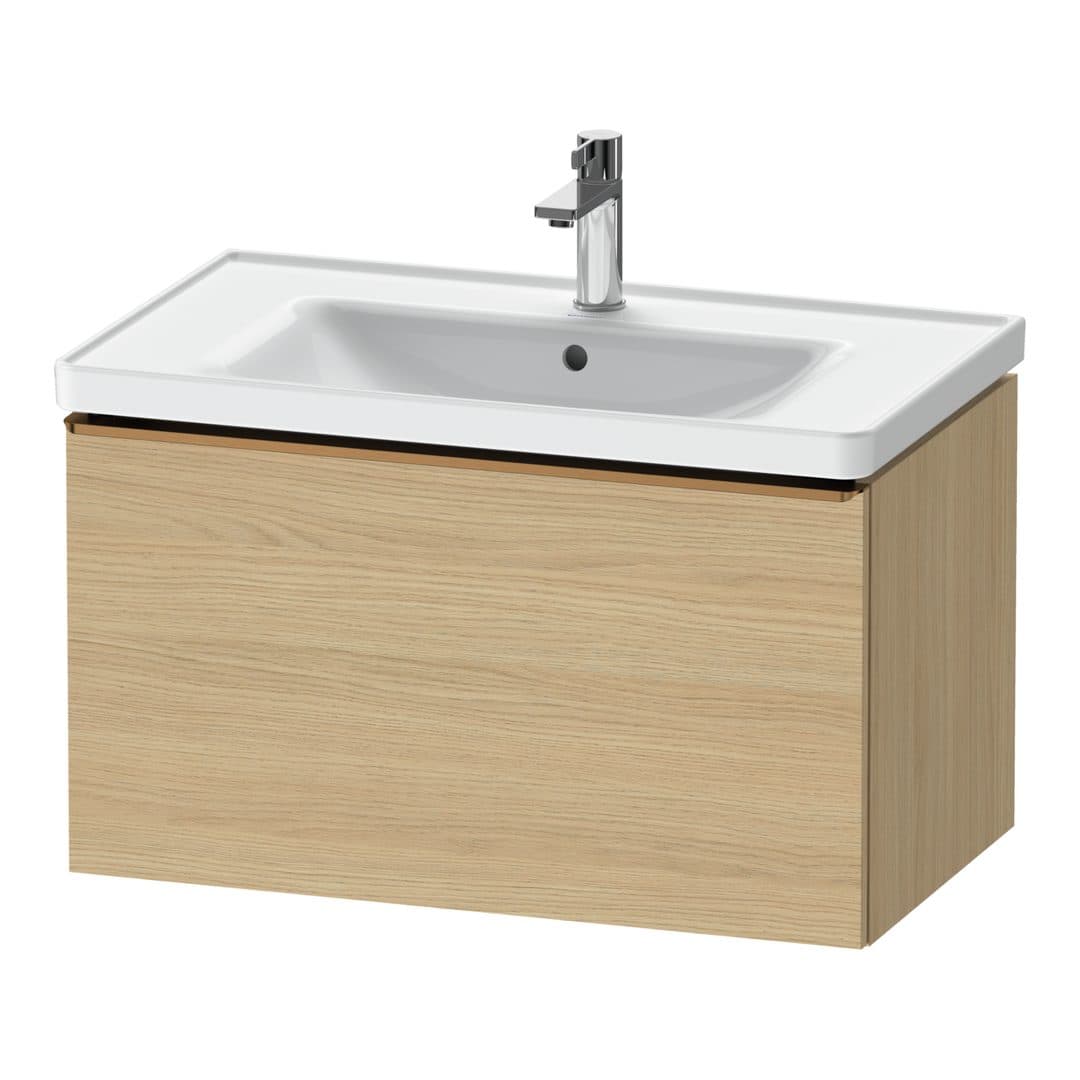 Duravit D-Neo – Έπιπλο Νιπτήρα – 784 mm, 1 συρτάρι, νιπτήρας κέντρο, 784 x 452 x 440 mm, Bronze Brushed – Natural oak, Decor (DE4255004300000)