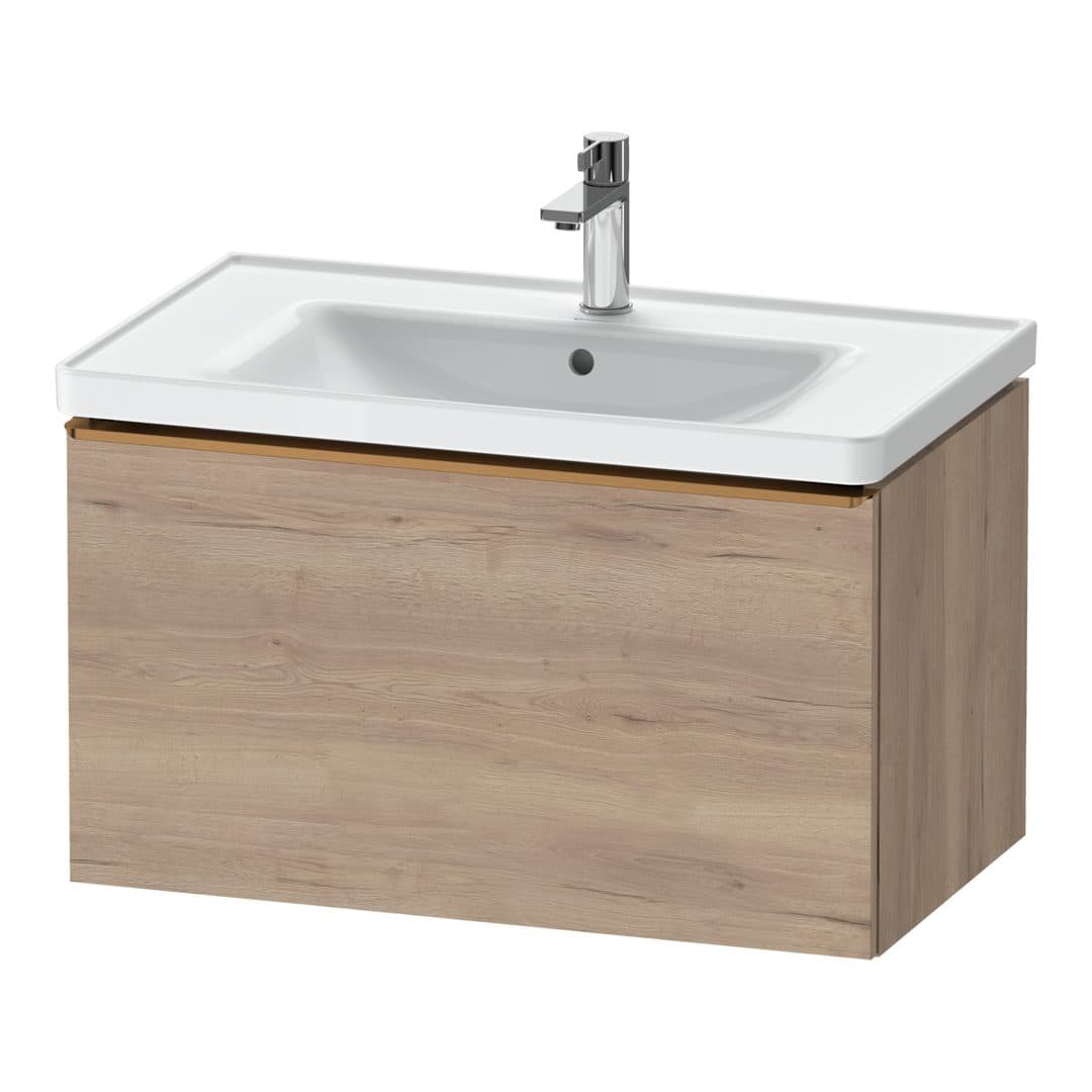 Duravit D-Neo – Έπιπλο Νιπτήρα – 784 mm, 1 συρτάρι, νιπτήρας κέντρο, 784 x 452 x 440 mm, Bronze Brushed – Marbled Oak Matt, Decor (DE4255004550000)