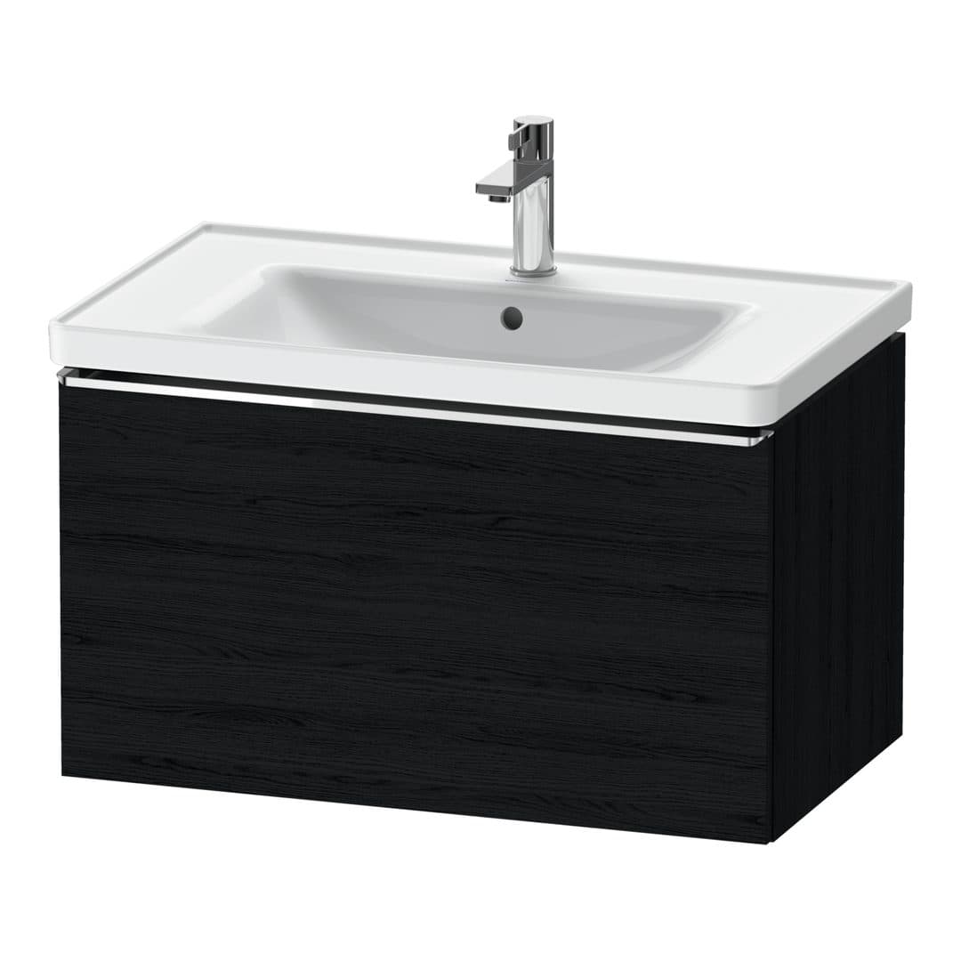 Duravit D-Neo – Έπιπλο Νιπτήρα – 784 mm, 1 συρτάρι, νιπτήρας κέντρο, 784 x 452 x 440 mm, Chrome High Gloss – Black oak Matt, Decor (DE4255010160000)