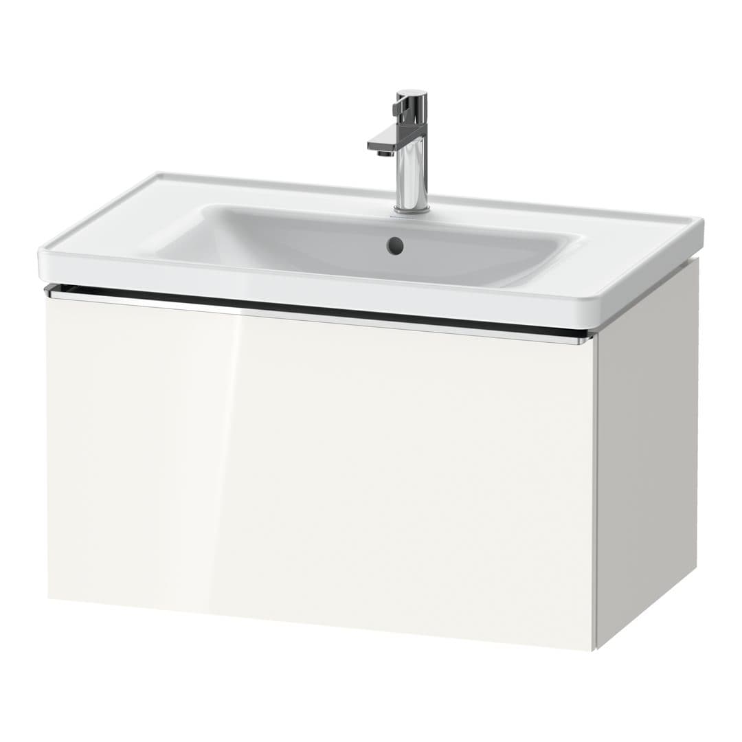 Duravit D-Neo – Έπιπλο Νιπτήρα – 784 mm, 1 συρτάρι, νιπτήρας κέντρο, 784 x 452 x 440 mm, Chrome High Gloss – White High Gloss, Decor (DE4255010220000)