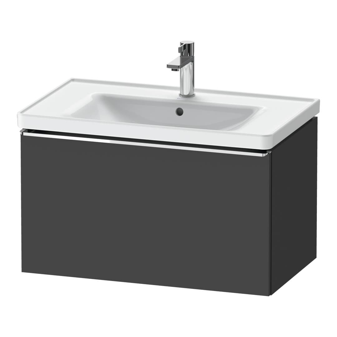 Duravit D-Neo – Έπιπλο Νιπτήρα – 784 mm, 1 συρτάρι, νιπτήρας κέντρο, 784 x 452 x 440 mm, Chrome High Gloss – Graphite Matt, Decor (DE4255010490000)