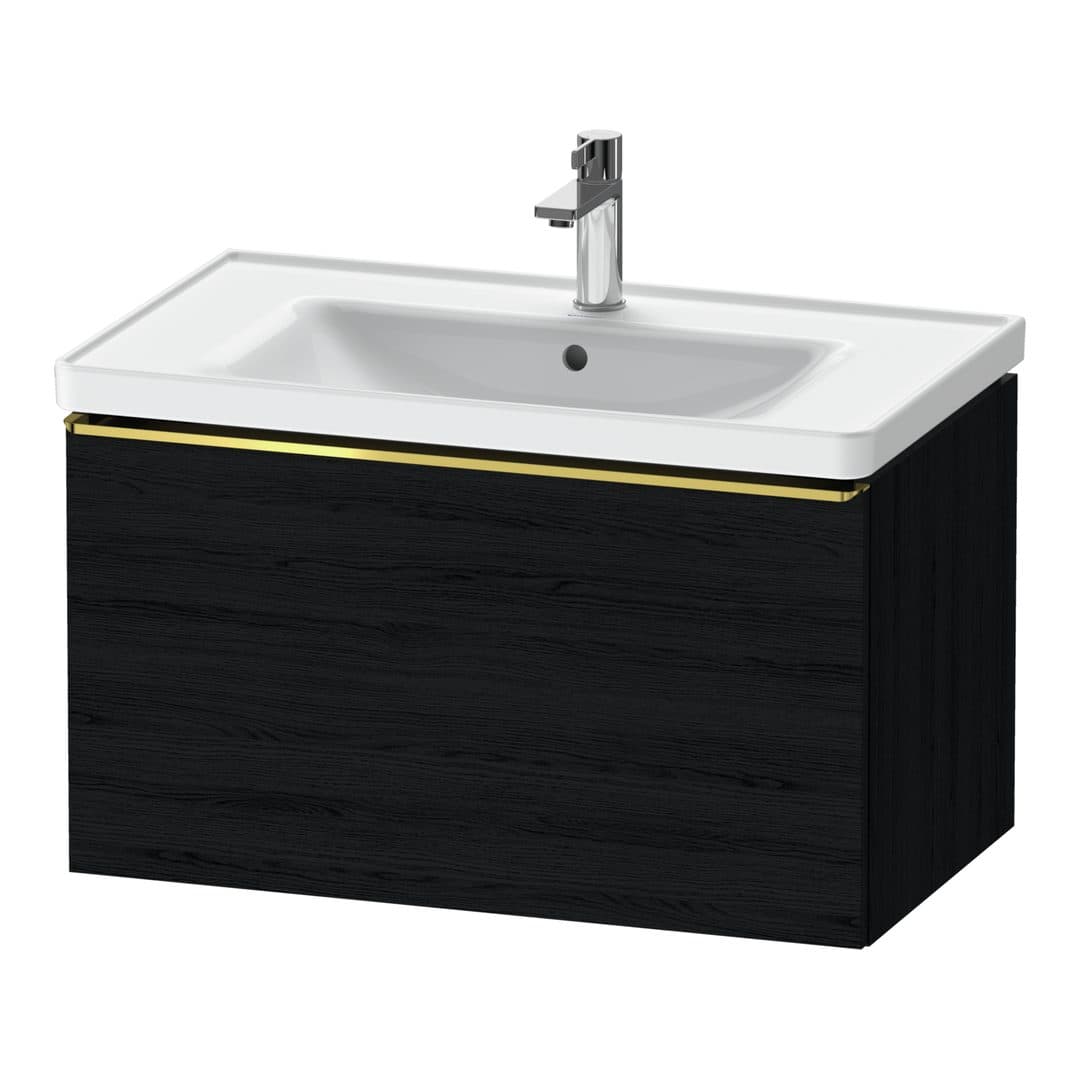 Duravit D-Neo – Έπιπλο Νιπτήρα – 784 mm, 1 συρτάρι, νιπτήρας κέντρο, 784 x 452 x 440 mm, Gold Polished – Black oak Matt, Decor (DE4255034160000)