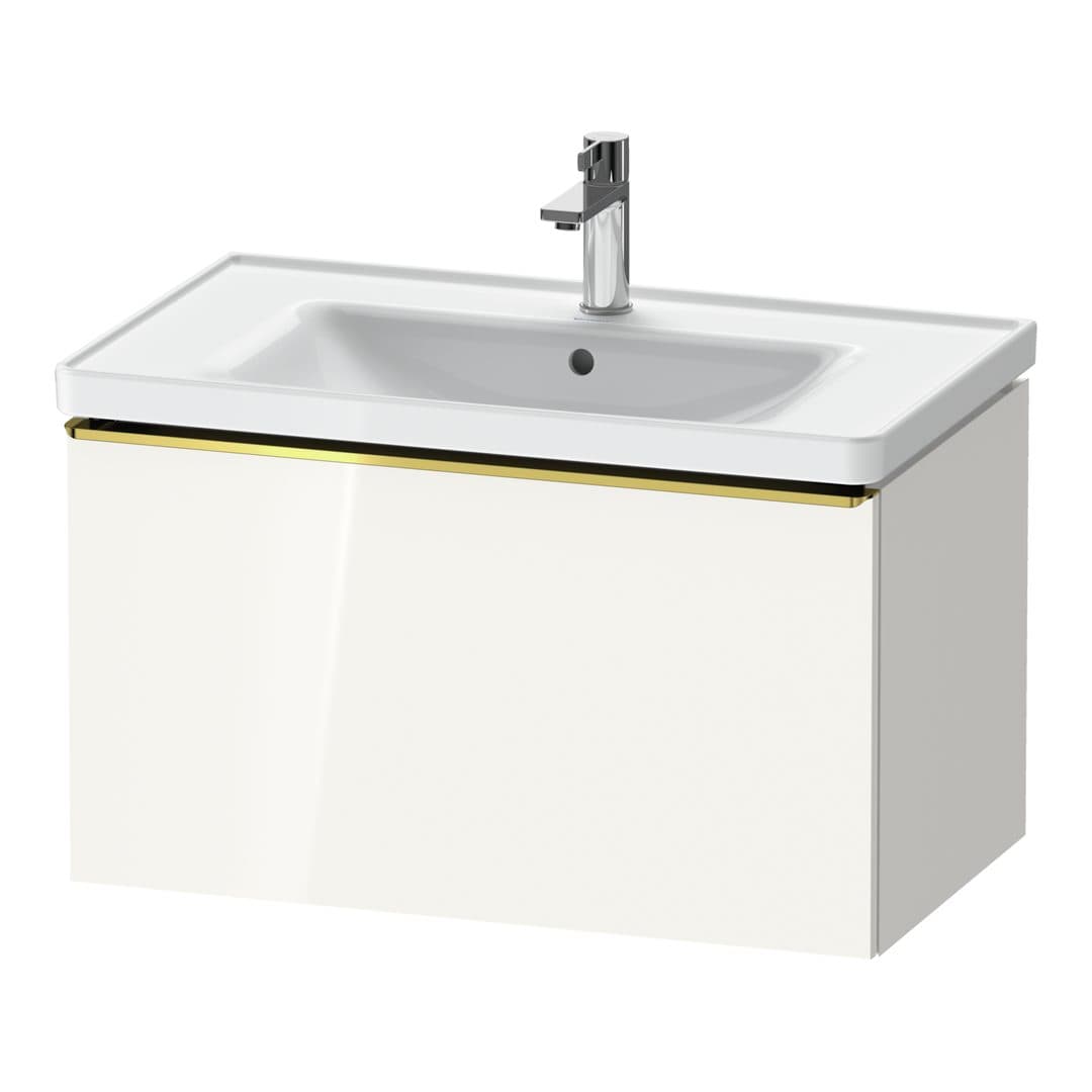 Duravit D-Neo – Έπιπλο Νιπτήρα – 784 mm, 1 συρτάρι, νιπτήρας κέντρο, 784 x 452 x 440 mm, Gold Polished – White High Gloss, Decor (DE4255034220000)