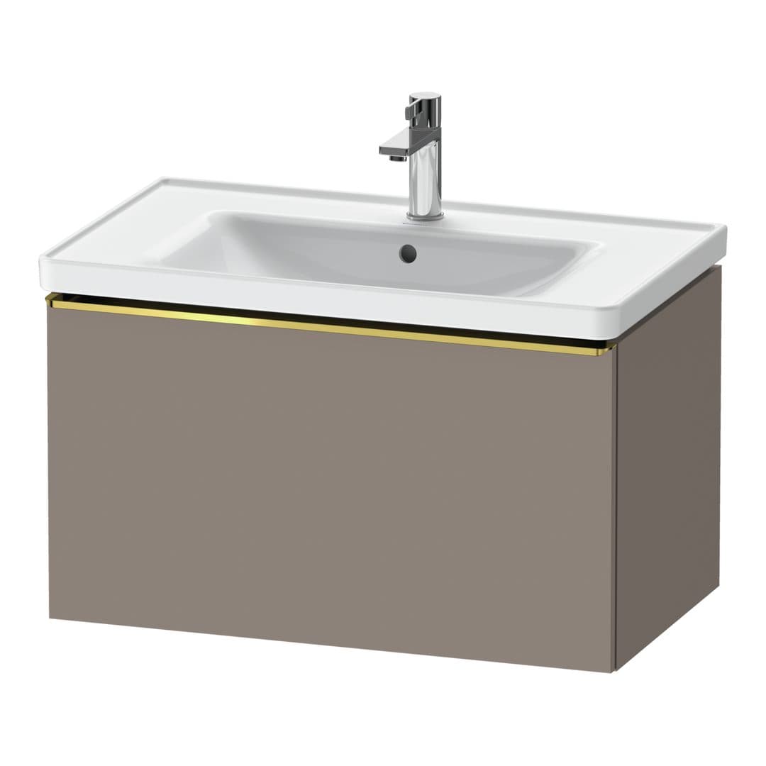 Duravit D-Neo – Έπιπλο Νιπτήρα – 784 mm, 1 συρτάρι, νιπτήρας κέντρο, 784 x 452 x 440 mm, Gold Polished – Basalte Matt, Decor (DE4255034430000)