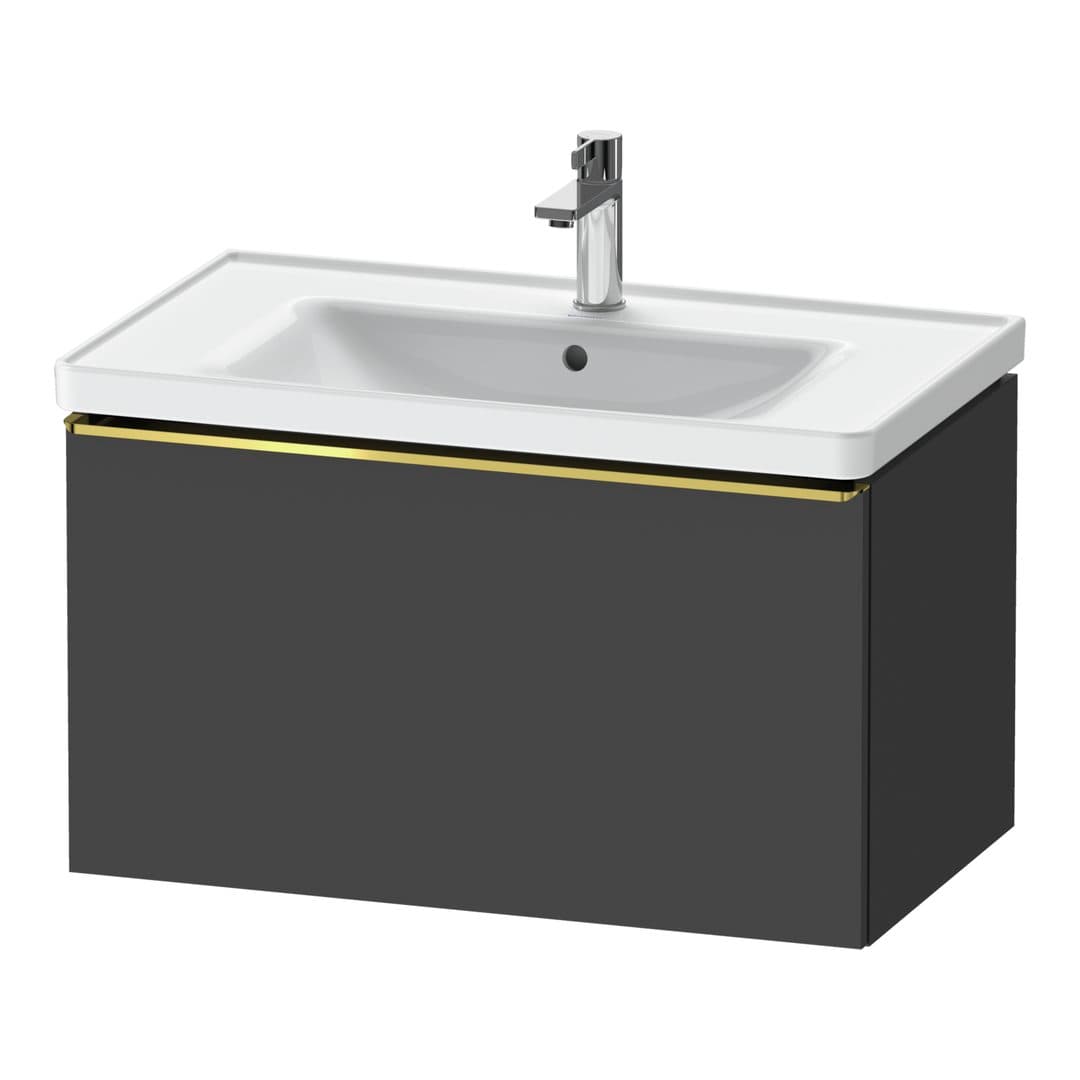 Duravit D-Neo – Έπιπλο Νιπτήρα – 784 mm, 1 συρτάρι, νιπτήρας κέντρο, 784 x 452 x 440 mm, Gold Polished – Graphite Matt, Decor (DE4255034490000)