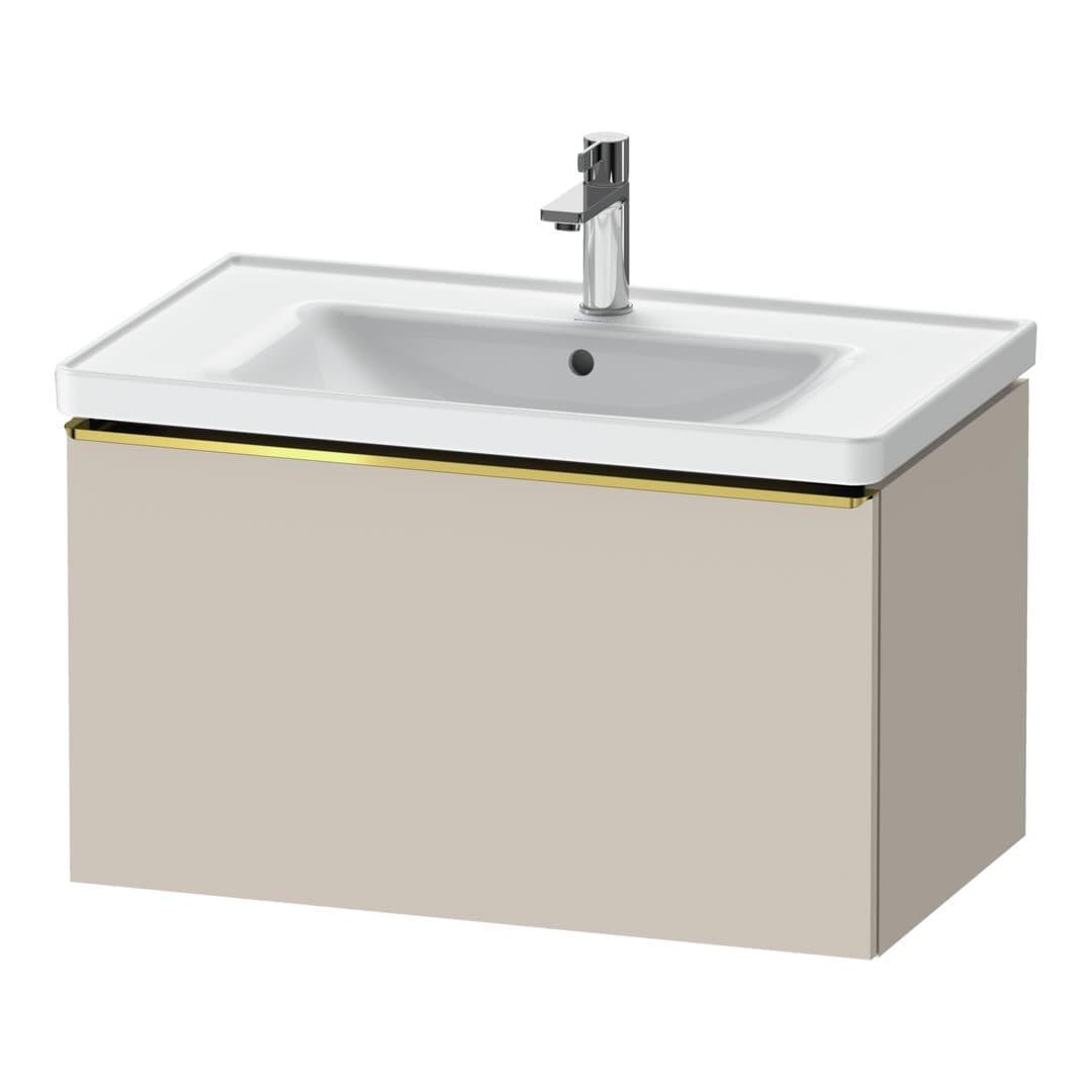 Duravit D-Neo – Έπιπλο Νιπτήρα – 784 mm, 1 συρτάρι, νιπτήρας κέντρο, 784 x 452 x 440 mm, Gold Polished – Taupe Matt, Decor (DE4255034910000)