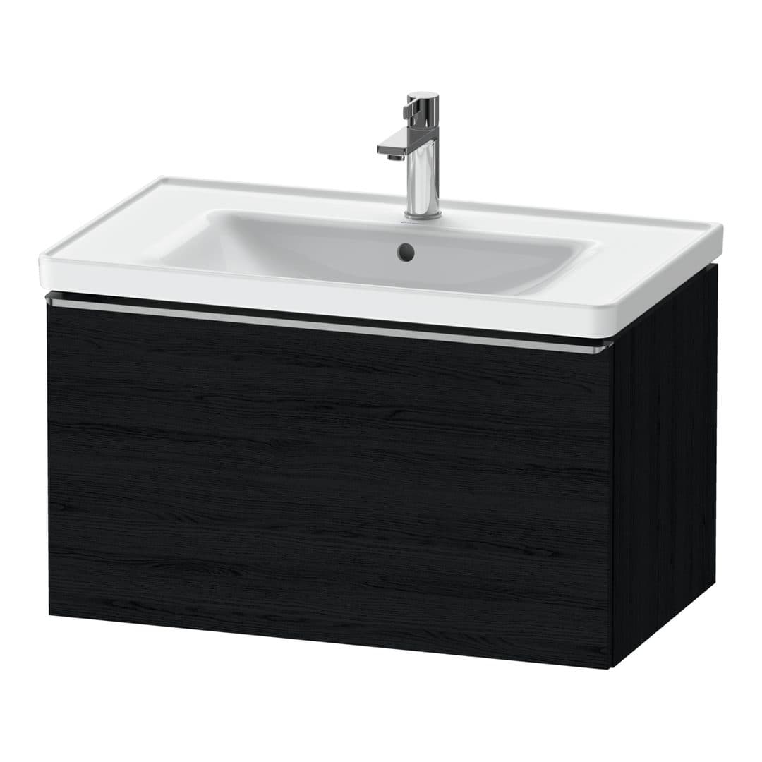 Duravit D-Neo – Έπιπλο Νιπτήρα – 784 mm, 1 συρτάρι, νιπτήρας κέντρο, 784 x 452 x 440 mm, Stainless steel Brushed – Black oak Matt, Decor (DE4255070160000)